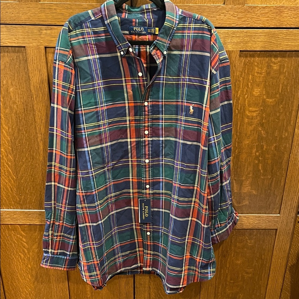 Polo by Ralph Lauren Men's Classic Plaid Shirt - Red, Green, Blue NWT 3XLT